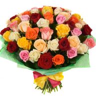 Букет из 51 разноцветной розы